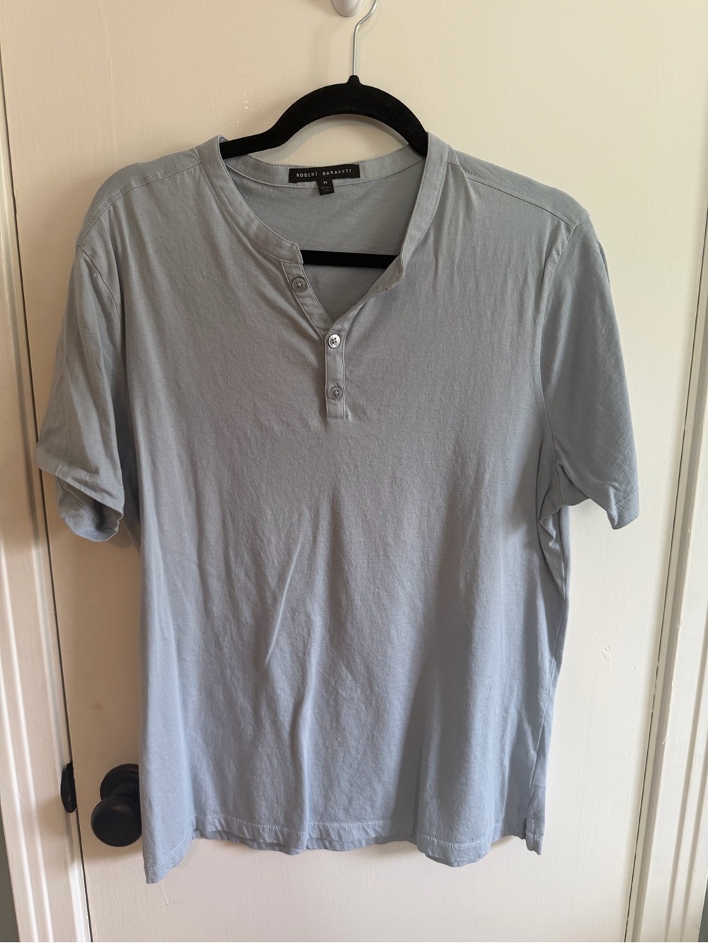 Robert Barakett Pale Blue Short-Sleeve Henley